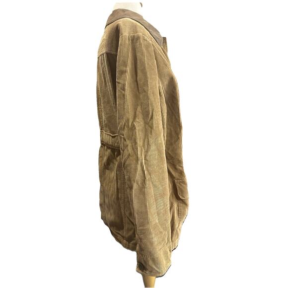 Rare Vintage LL BEAN Plaid Lined Corduroy Canvas Chore Jacket 90s Small - Picture 2 of 12